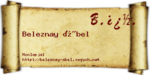 Beleznay Ábel névjegykártya