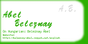 abel beleznay business card